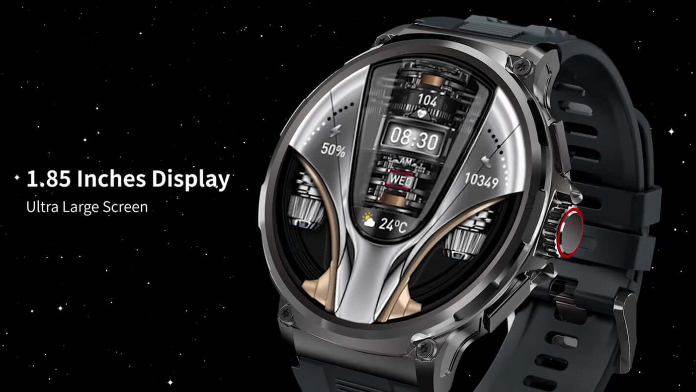 1.85" Ultra HD Smartwatch GPS Bluetooth Call Health Monitoring Watch Gym Gift