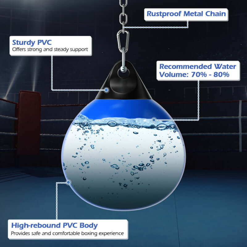 18 Inch 110 Pound Heavy Punching Water Aqua Bag with Adjustable Metal Chain