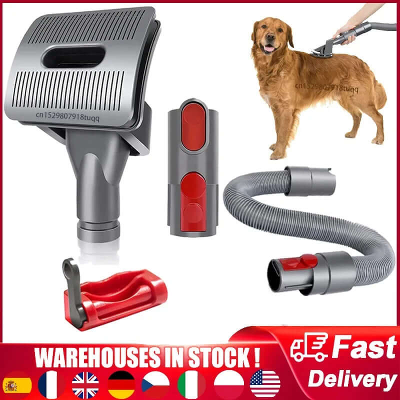 Vacuum Cleaner Brush Adapter Pet Groom Tool Dog Brush Tool for Dyson V11 V10 V8 V7 V6 Vacuum Clean with Converter Pets Hair Tool