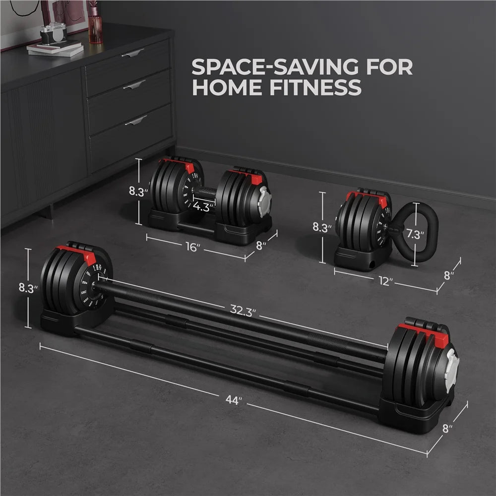 3-in-1 Adjustable Dumbbell Set
