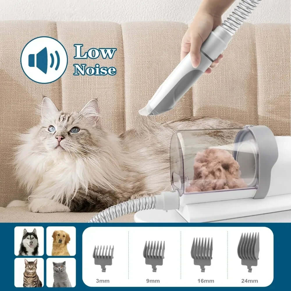 Dog Grooming Kit for Pet Include 4 Hair Clipper Combs 2.5L Vacuum Cleaner and 5 Pet Grooming Tools for Shedding