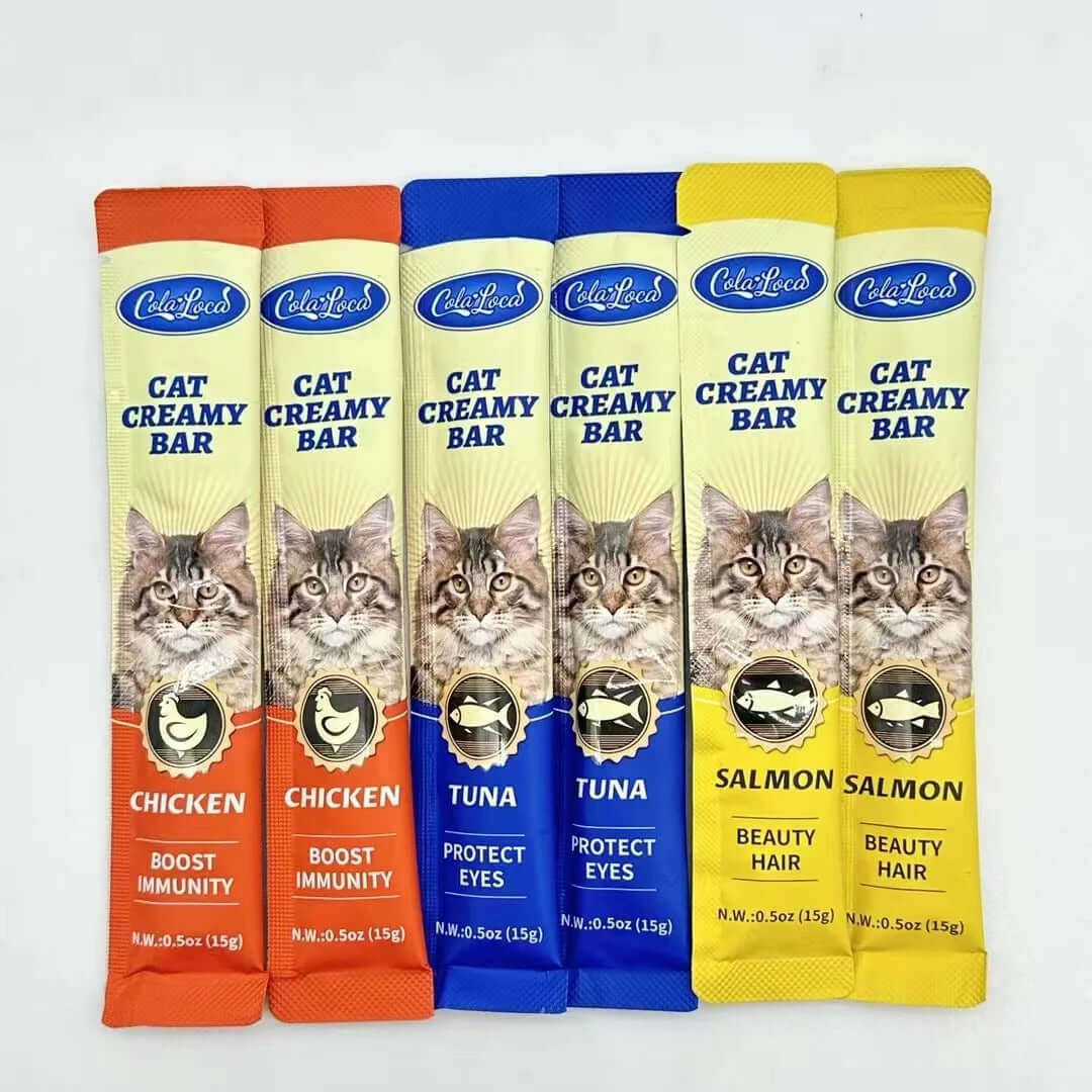 Cat Food OEM ODM Wet Pet Food Cat Treats Creamy Bar High Protein Pet Supplement15G*4