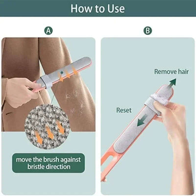 Lint Remover Electrostatic Pet Hair Removal Brush Double-Sided Couch Clothes Cleaning for Furniture Laundry with Self-Clean Loop