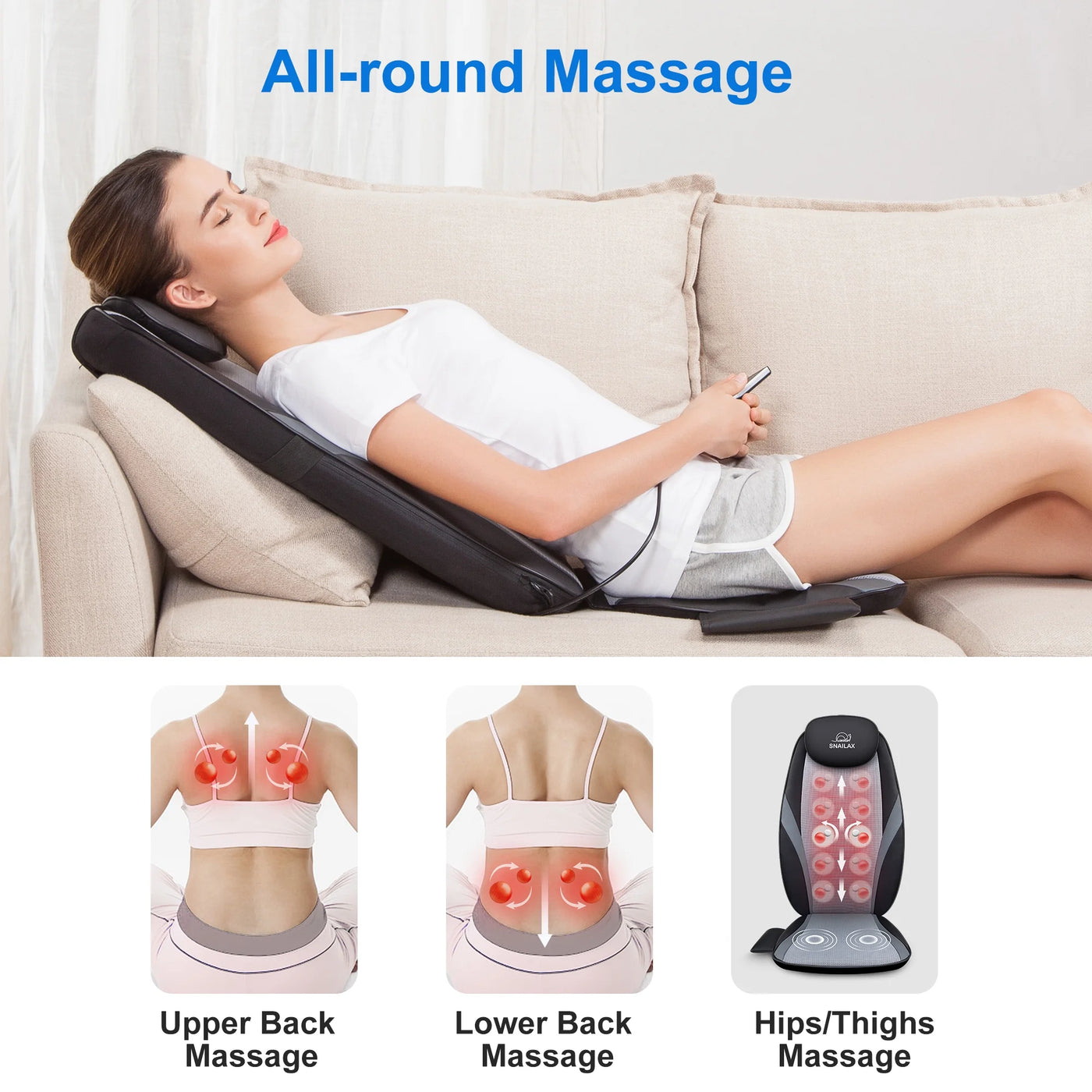 Heated Back Massager Seat Cushion