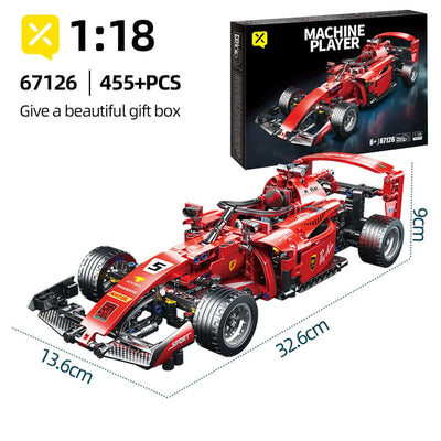 Toylinx 1/18 455PCS F1 RC Race Cars Sets MOC Remote Building Blocks Control Car Christmas Halloween Kits Building Toys for Kids