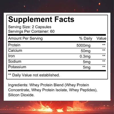 Whey Protein Supplement - Contains 5000Mg of Protein - Supports Recovery, Balanced Muscle Health, Gluten Free