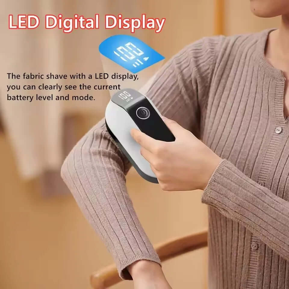 Lint Remover for Clothing LED Digital Electric Pellet Fluff Remover USB Rechargeable Fuzz Fabric Shaver for Clothes Couch