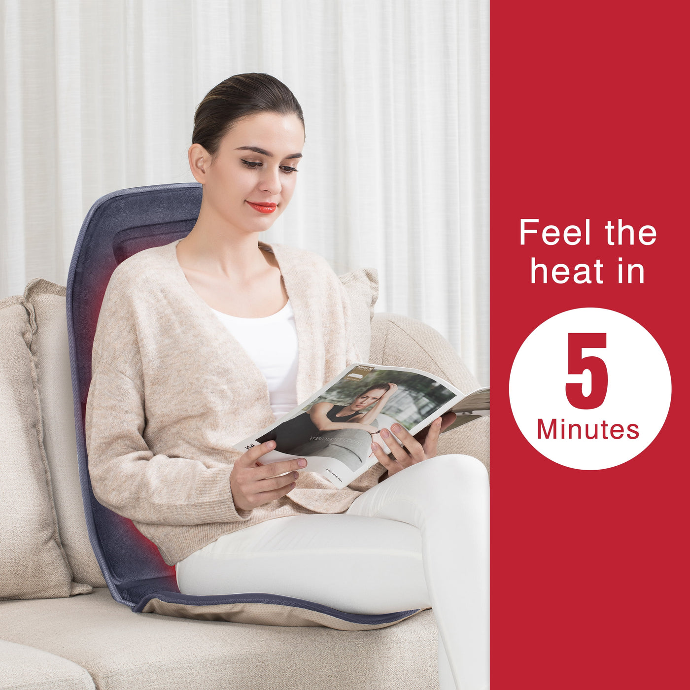 Vibration Back Massager Seat Pad with Heat