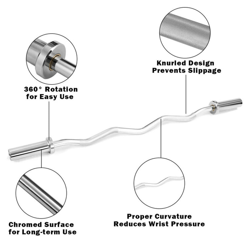 47in Chrome Steel Fitness Bar