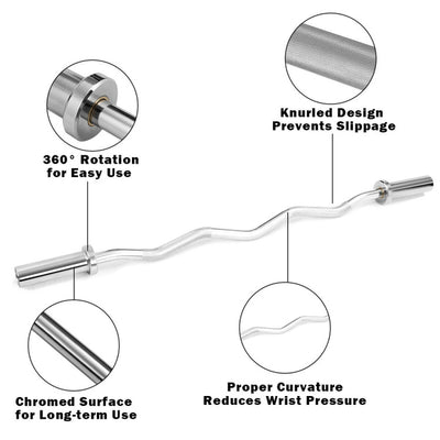 47in Chrome Steel Fitness Bar