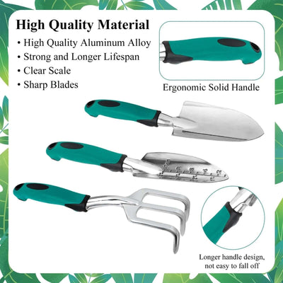 7 Pcs Gardening Tools Set, Gardening Hand Tools with Rust-Proof,Stainless Steel,High Quality Aluminum Alloy Material, Gardening Supplies Set Ideal Gardening Gift