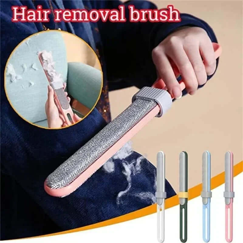 Lint Remover Electrostatic Pet Hair Removal Brush Double-Sided Couch Clothes Cleaning for Furniture Laundry with Self-Clean Loop