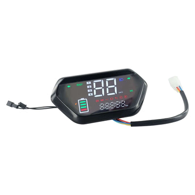 LCD Display Meter Control Panel for E-Bike Motor Digital Instrument Panel for Bike/Scootoer/Series Motors Black 48V/60V/72V