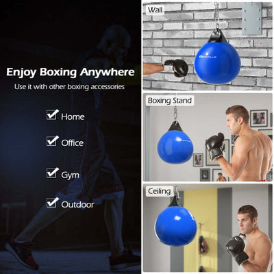 18 Inch 110 Pound Heavy Punching Water Aqua Bag with Adjustable Metal Chain