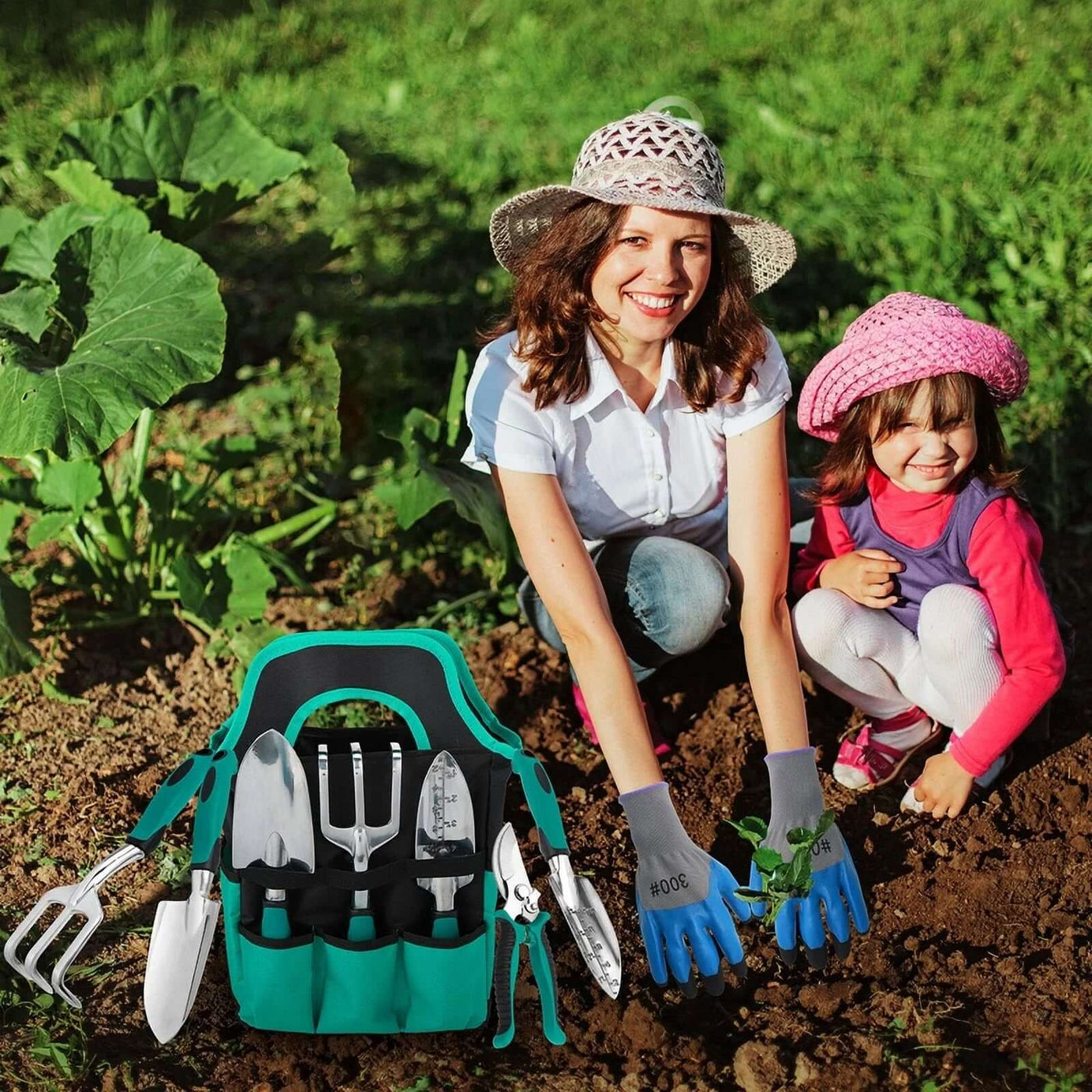 7 Pcs Gardening Tools Set, Gardening Hand Tools with Rust-Proof,Stainless Steel,High Quality Aluminum Alloy Material, Gardening Supplies Set Ideal Gardening Gift