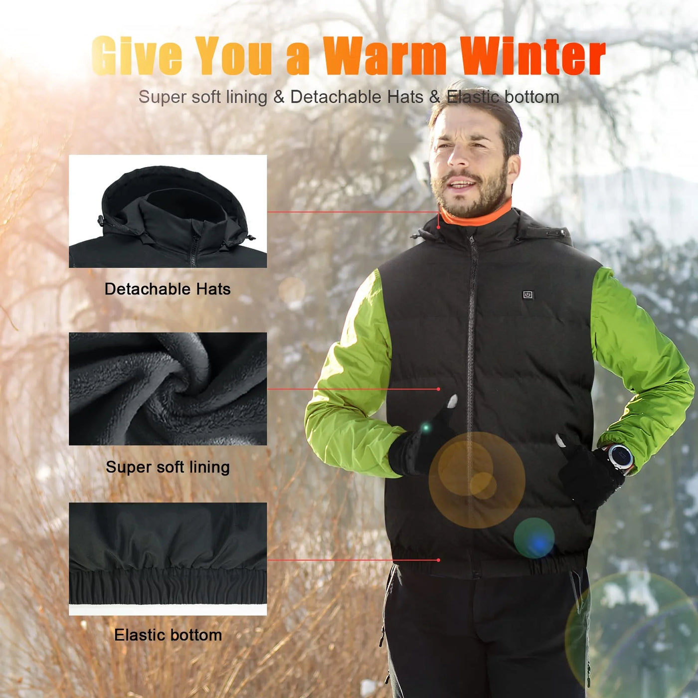 Heated Vest With Hood