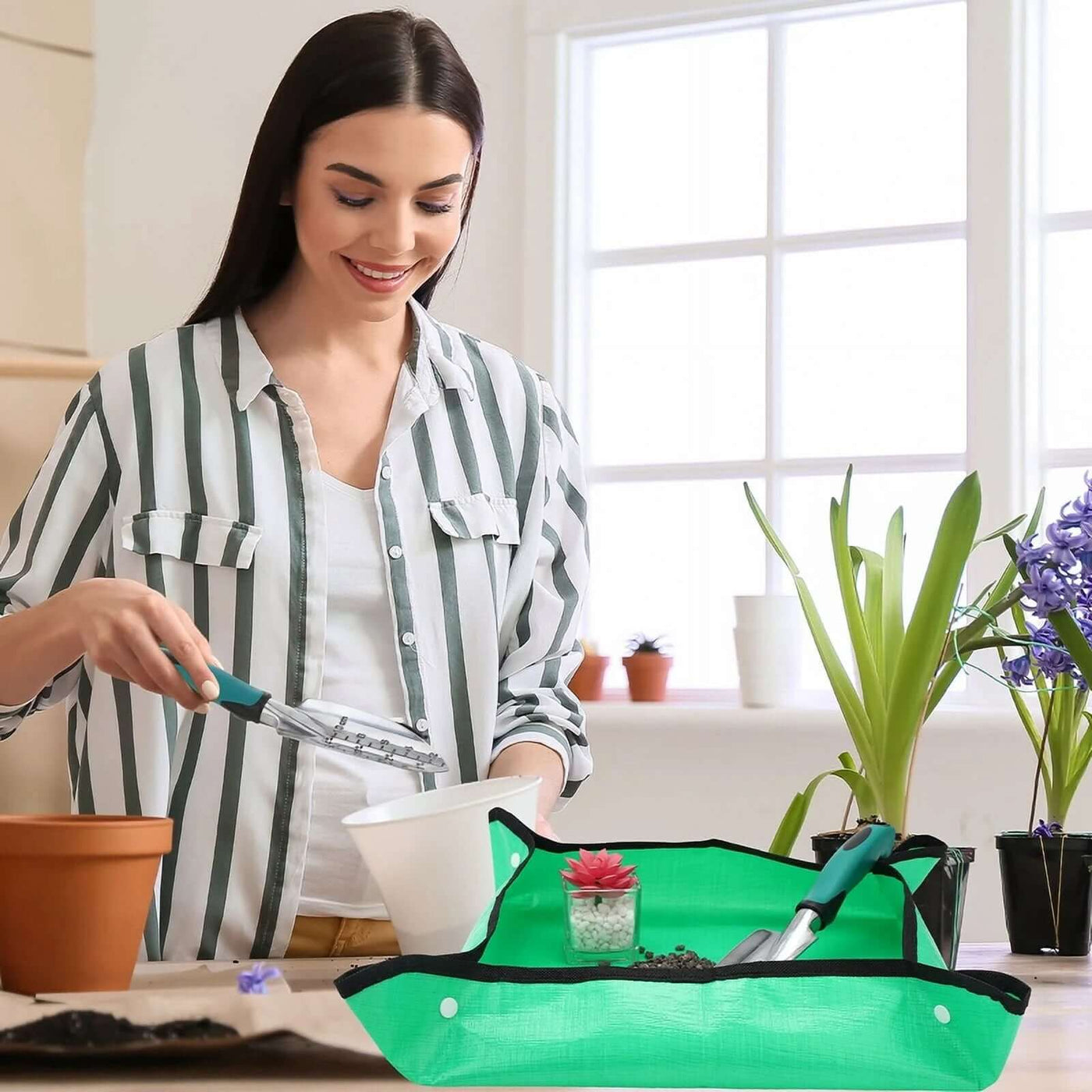 7 Pcs Gardening Tools Set, Gardening Hand Tools with Rust-Proof,Stainless Steel,High Quality Aluminum Alloy Material, Gardening Supplies Set Ideal Gardening Gift