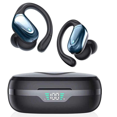 True Wireless Headphones TWS Bluetooth Earbuds Headsets Deep Bass Earphones Mic LED Power Display for Sport Workout Running Gym