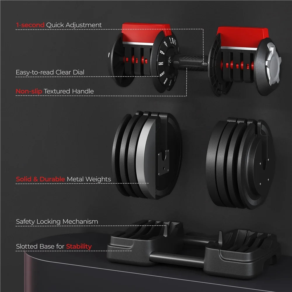 3-in-1 Adjustable Dumbbell Set