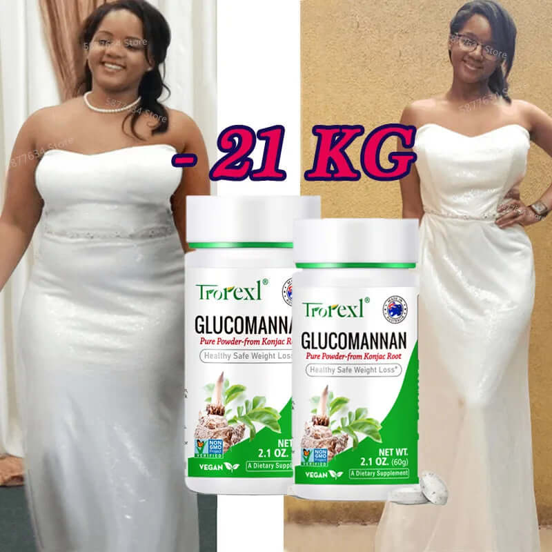 100PCS Glucomannan Powder, Weight Loss| Vegan & Vegetarian | Non-Gmo, Gluten Free