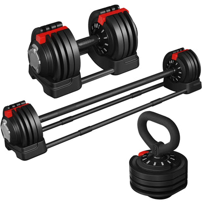 3-in-1 Adjustable Dumbbell Set