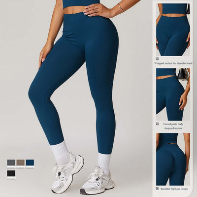 Seamless Yoga Leggings High Waist Ribbed Yoga Pant Fitness Gym Tights Women Butt Lift Workout Sports Leggings Push up Running