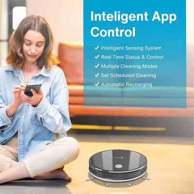 Robot Vacuum Cleaner with Cyclone Suction Robotic Vacuum, Scheduled Cleaning, I for Pet Hair, Hard Floor