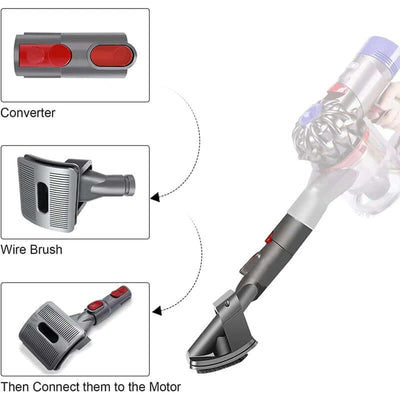 Vacuum Cleaner Brush Adapter Pet Groom Tool Dog Brush Tool for Dyson V11 V10 V8 V7 V6 Vacuum Clean with Converter Pets Hair Tool