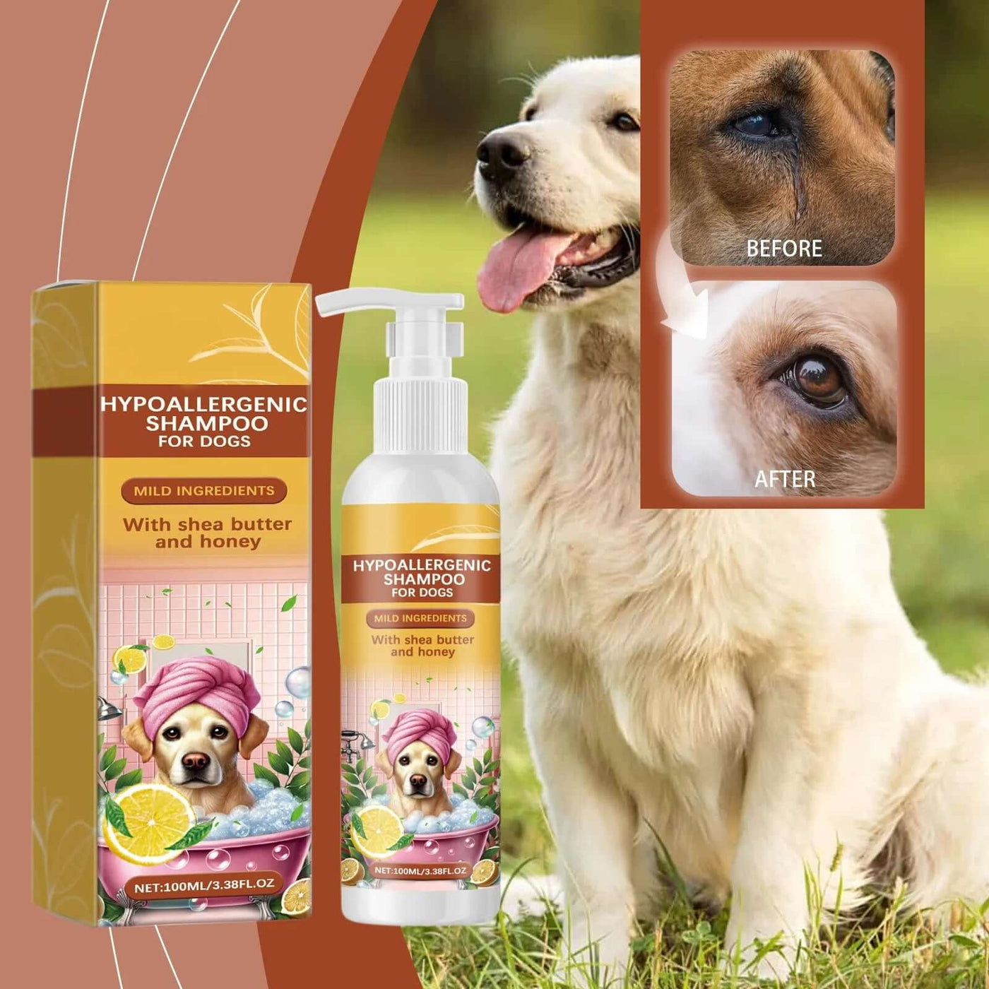 Hypoallergenic Shampoo for Dogs Suitable for All Types of Dogs Gentle and Non Irritating Hypoallergenic Shampoo with No Sulfates