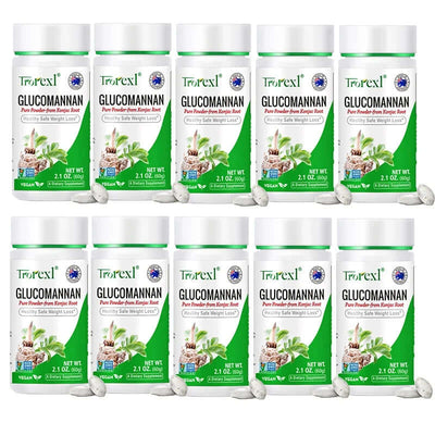 100PCS Glucomannan Powder, Weight Loss| Vegan & Vegetarian | Non-Gmo, Gluten Free