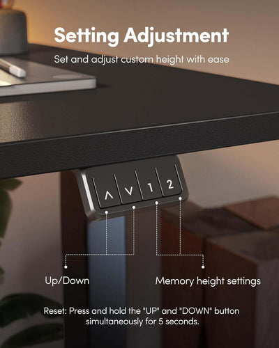 Electric Standing Desk, Height Adjustable Stand up Desk, 40 X 24 Inches Sit Stand Home Office Desk, Computer Desk, Black
