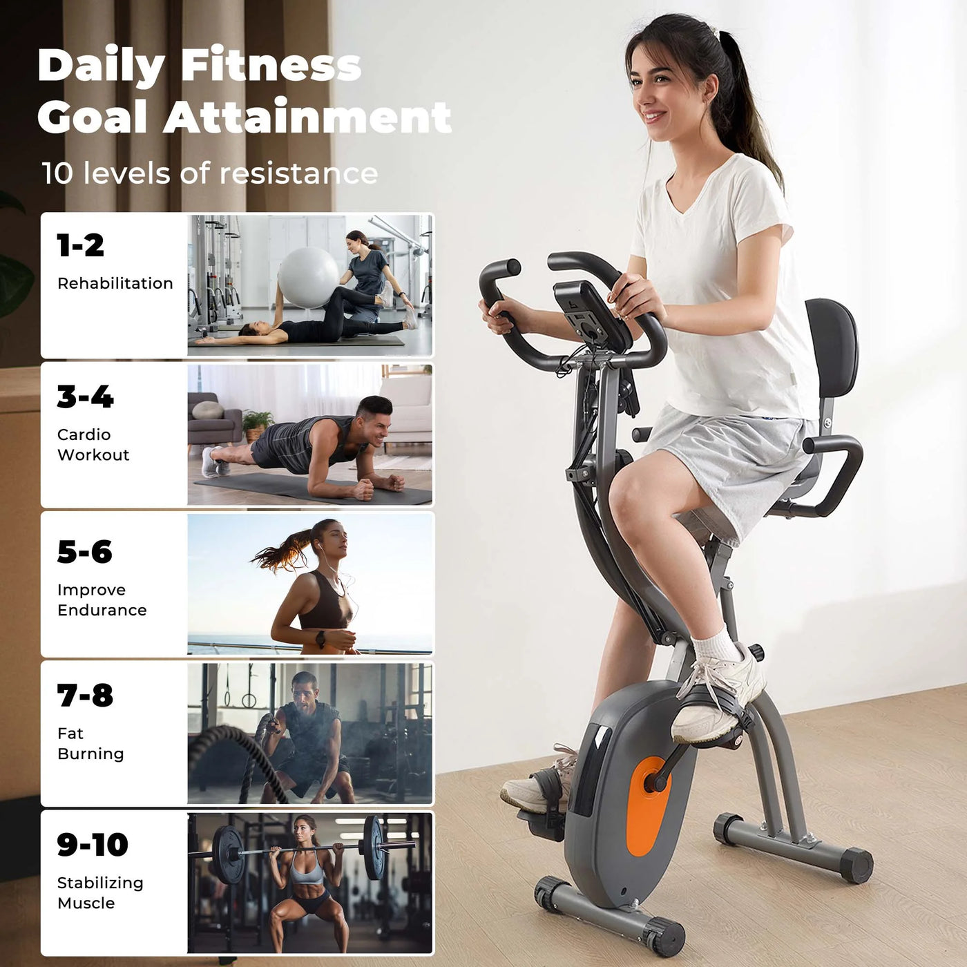 3-in-1 Folding Recumbent Bike