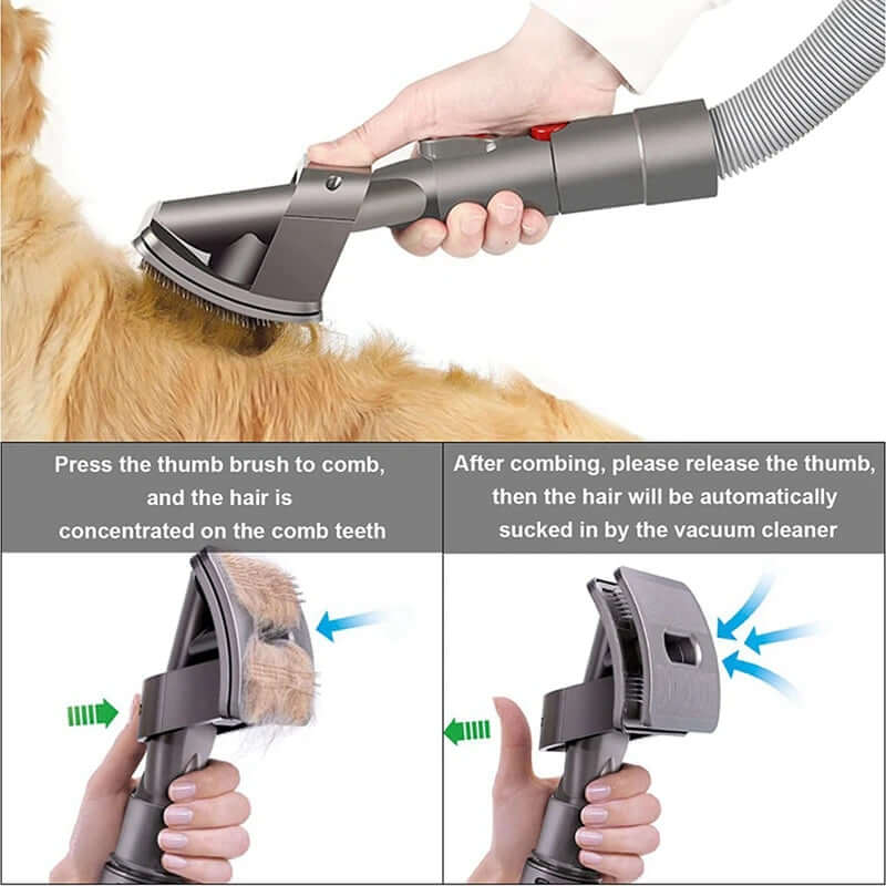 Vacuum Cleaner Brush Adapter Pet Groom Tool Dog Brush Tool for Dyson V11 V10 V8 V7 V6 Vacuum Clean with Converter Pets Hair Tool