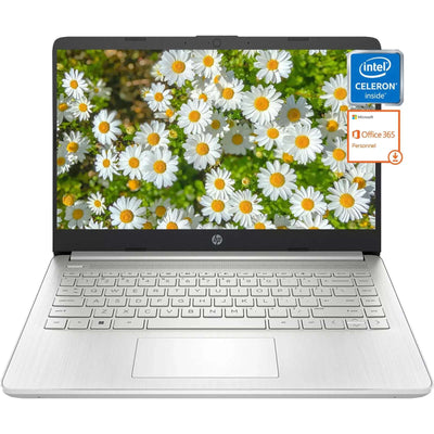 HP 14" Sutdent Laptop, up to 16GB RAM, up to 384GB Storage,  Celeron N4120, HD Webcam, 1-Year Office 365, Win 11 H, Silver