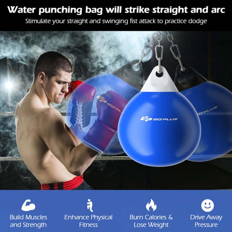 18 Inch 110 Pound Heavy Punching Water Aqua Bag with Adjustable Metal Chain