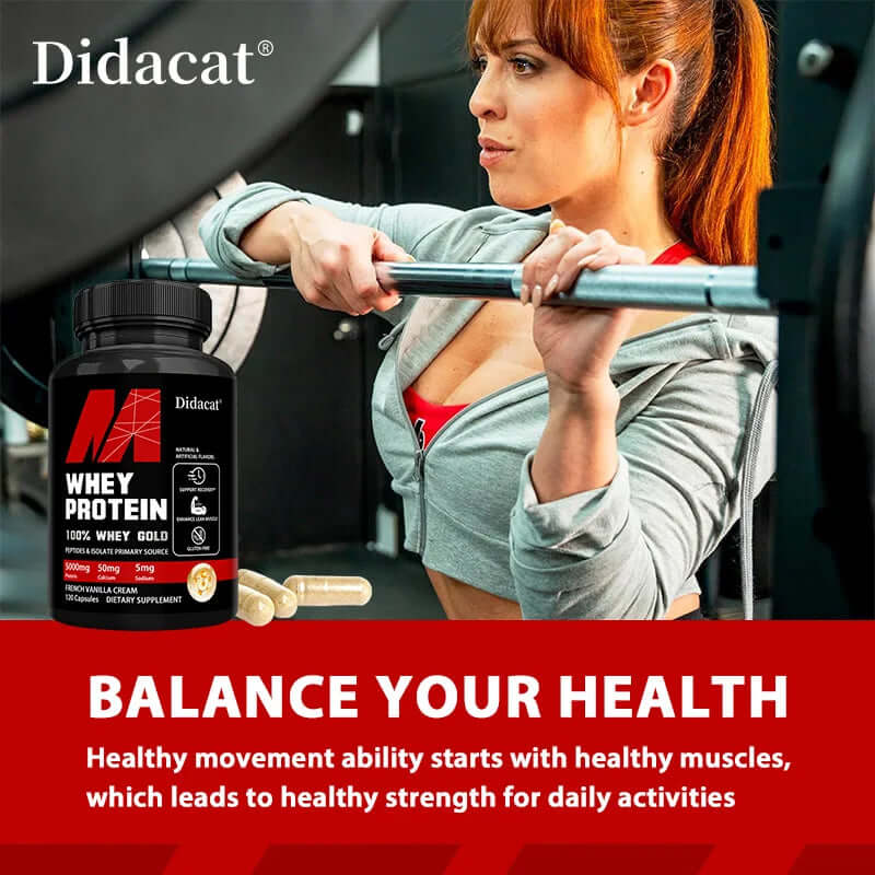 Whey Protein Supplement - Contains 5000Mg of Protein - Supports Recovery, Balanced Muscle Health, Gluten Free