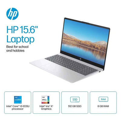 HP 15.6" Laptop, up to 64GB DDR4 RAM, up to 4TB SSD,  Core I5-1235U, 15.6" Touchscreen, Win 11 Pro, Silver