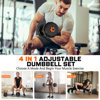 44LB 4-in-1 Dumbbell Set