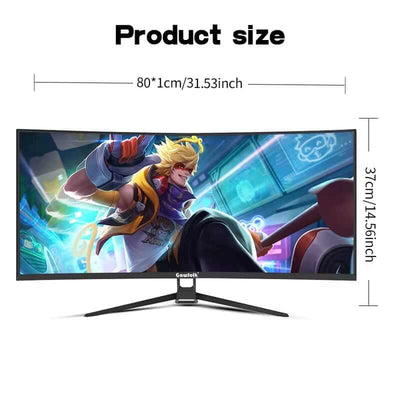 Monitor 34'' 144Hz Bandfish Screen Curved 1500R Gaming Bezel-Less Slim 400HDR Nits 100% SRGB Wide Color Gamut Fast VA Te