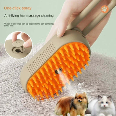 3 in 1 Pet Brush Cat Steam Brush Pet Cleaning Spray Comb Brush for Massage Pet Grooming Removing Tangled and Loose Hair