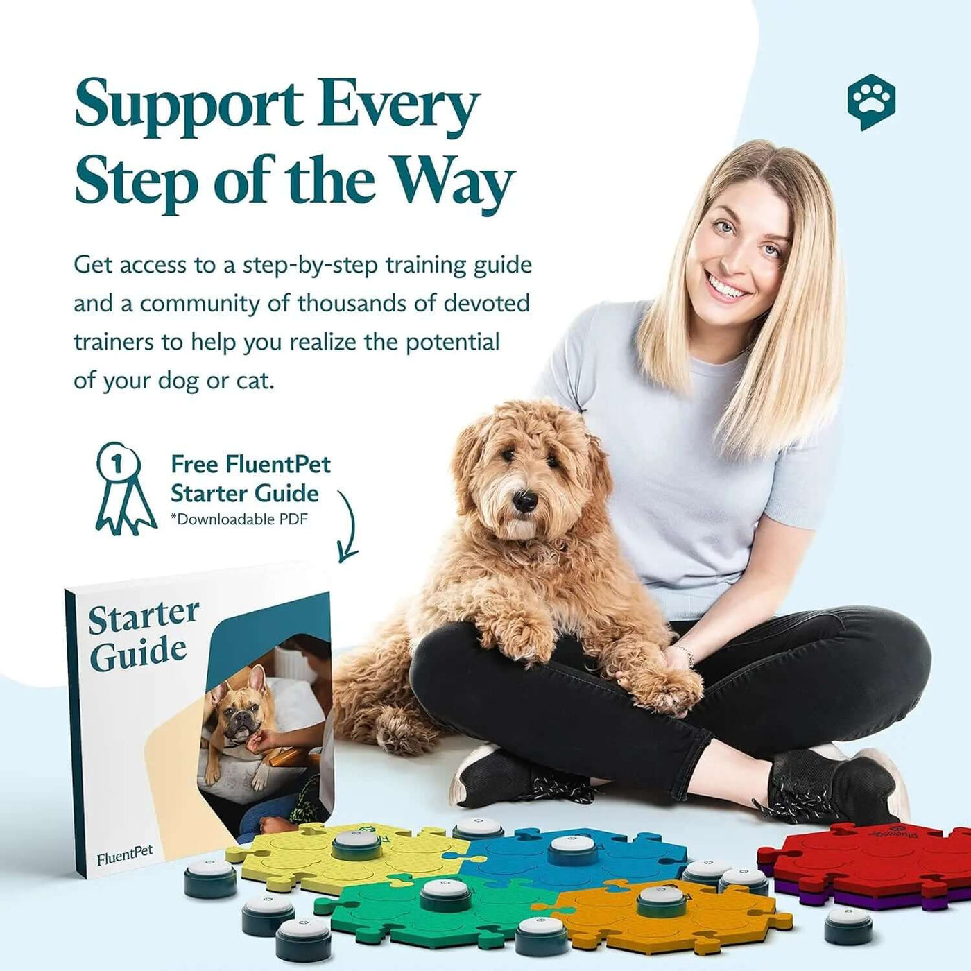 Set of 12 Basic Buttons with Batteries Included for Dogs & Cats