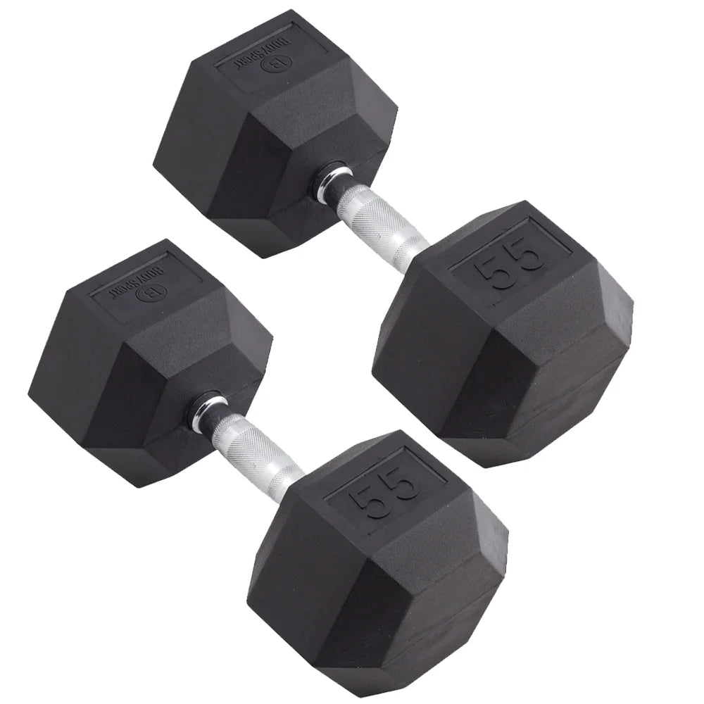 Rubber Coated Hex Dumbbells