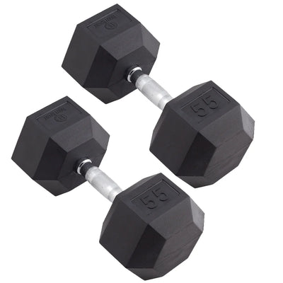 Rubber Coated Hex Dumbbells