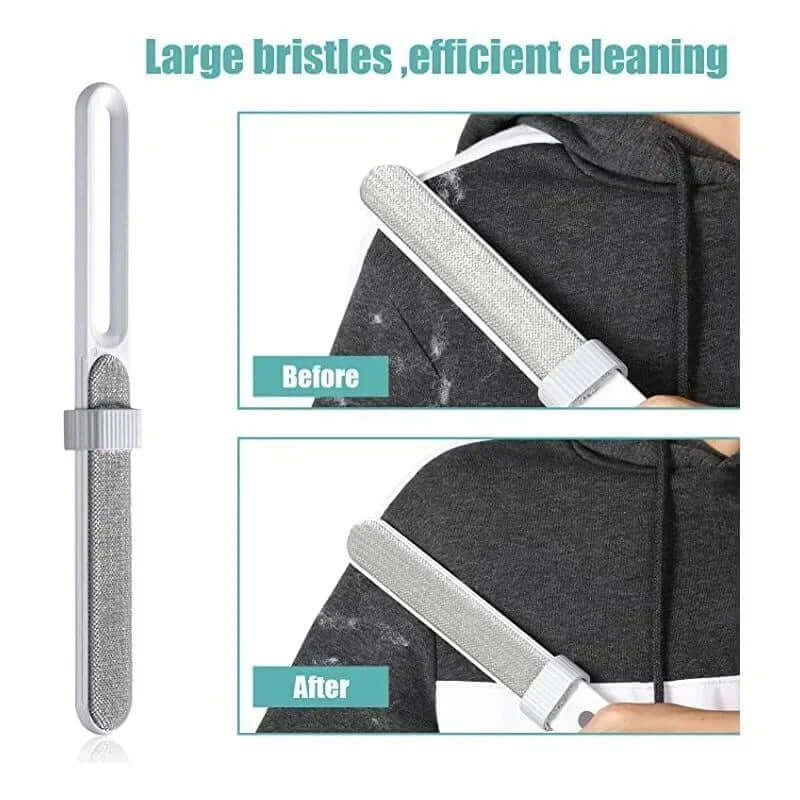 Lint Remover Electrostatic Pet Hair Removal Brush Double-Sided Couch Clothes Cleaning for Furniture Laundry with Self-Clean Loop