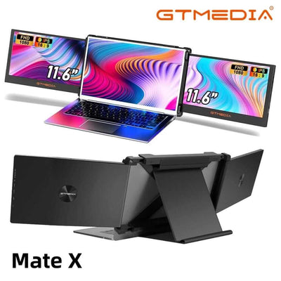 GTMEDIA 11.6Inch Portable Monitor 1920*1080 IPS FHD Triple Dual Extender Screen Full View Fold Display for 13.0-17.3Inch Laptops