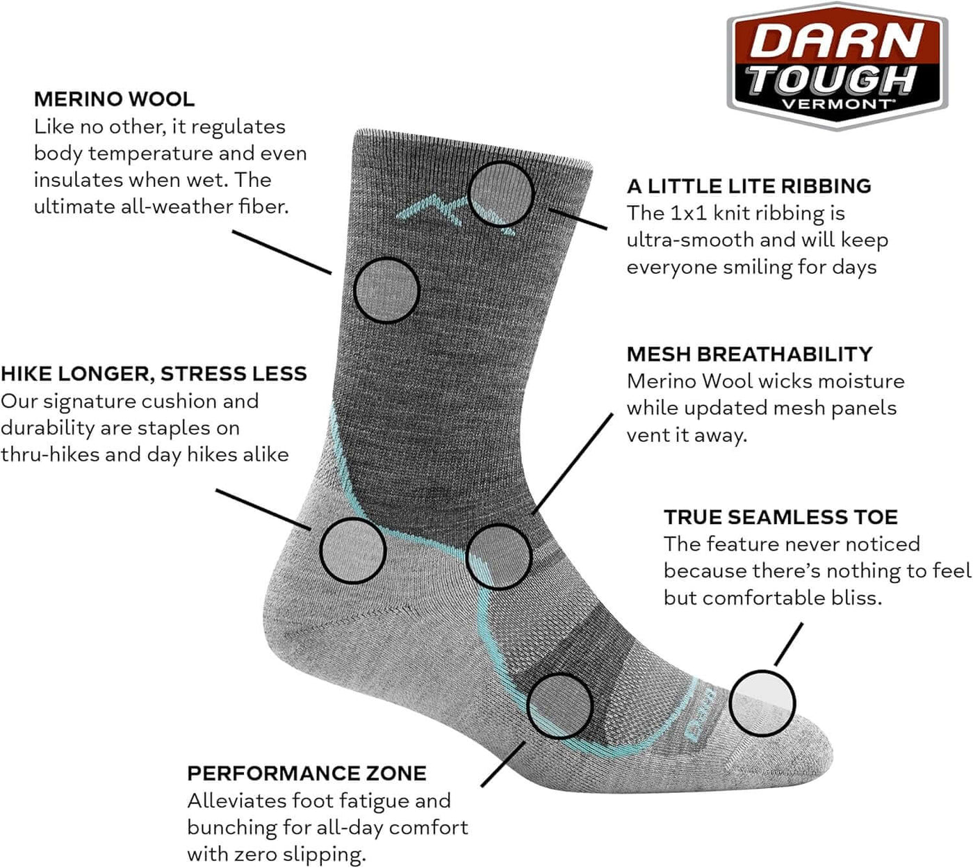 Women'S Light Hiker Micro Crew Lightweight with Cushion Sock (Style 1967)