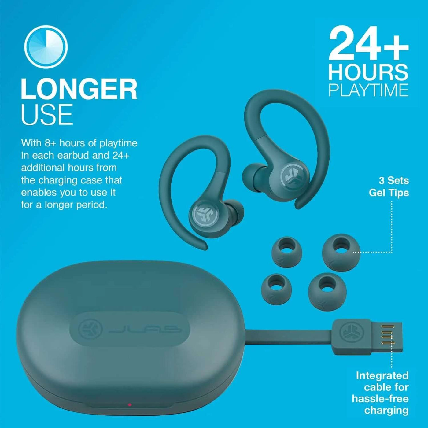 Go Air Sport Bluetooth Earbuds, True Wireless with Charging Case