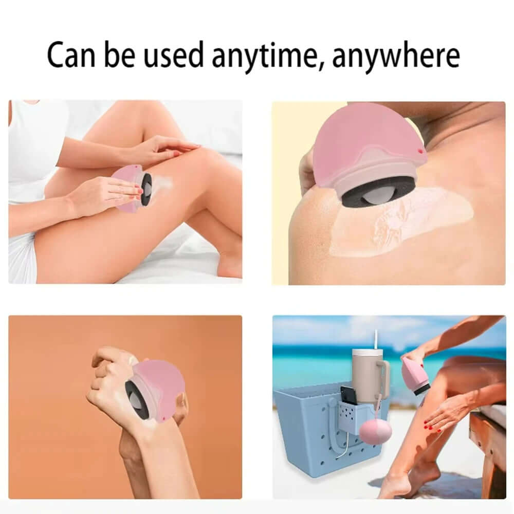 Silicone Suncream Roller Applicator Refillable Oval Isolation Lotion Cream Bottles Stitching Color Cosmetics Tool Travel