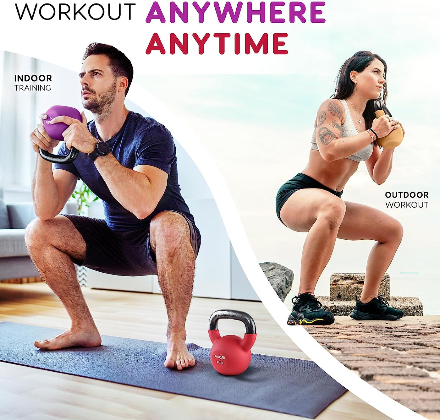 5-65LB Neoprene Kettlebells