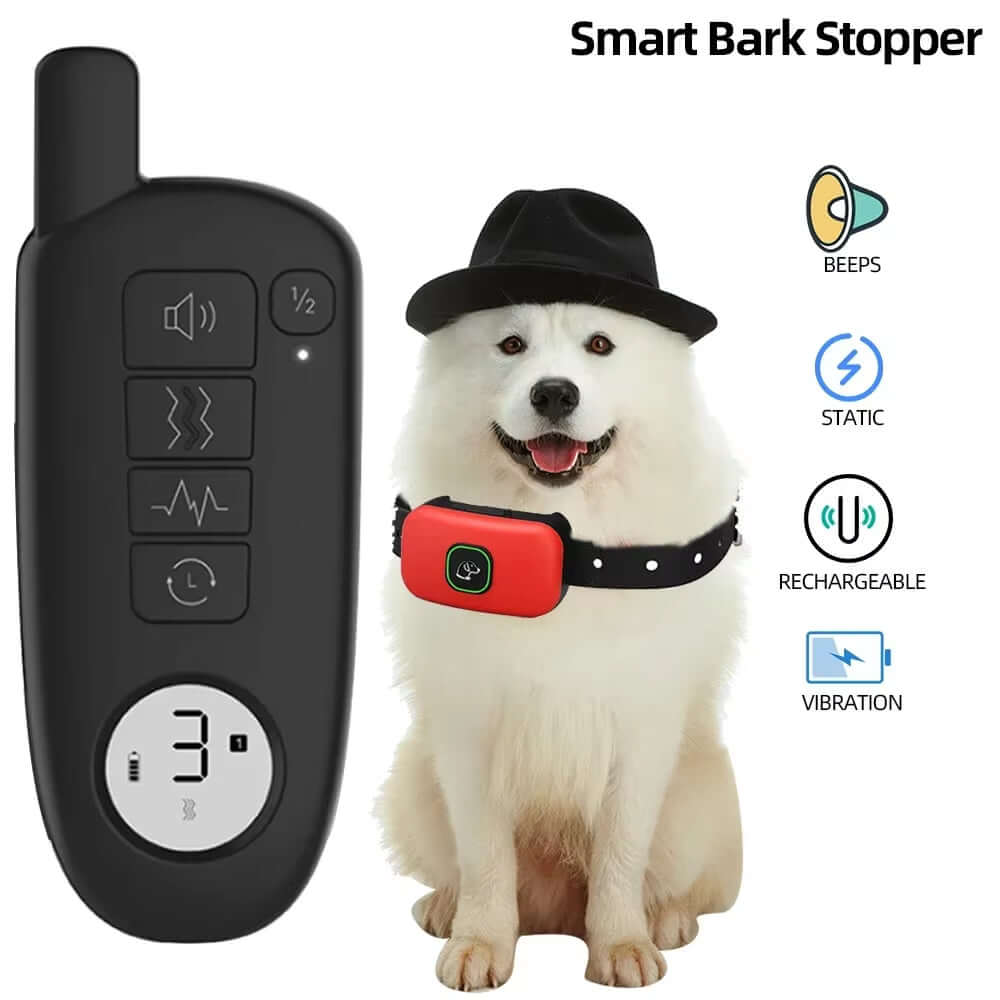 1000Ft Range Dog Training Collar Waterproof Electric Shock Vibration Sound Dogs Bark Collar for Small Medium Large Dogs Trainer
